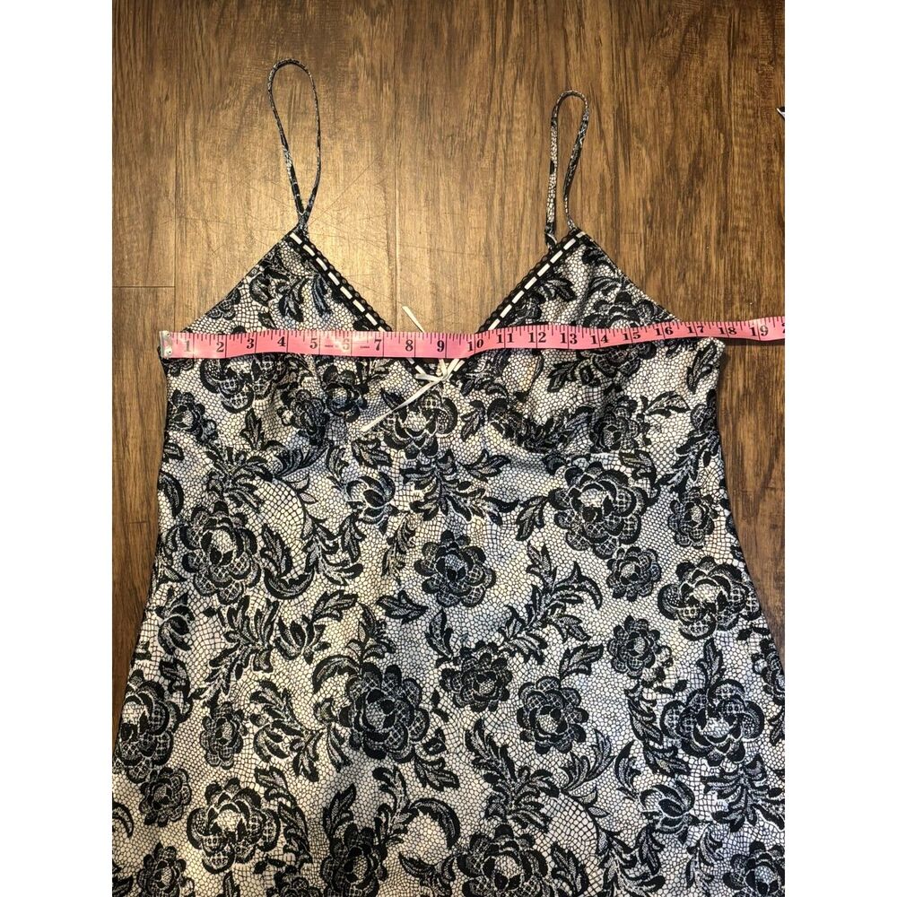 gilligan o'malley dainty y2k black‎ white lace feminine slip dress sz L coquette - Picture 6 of 6